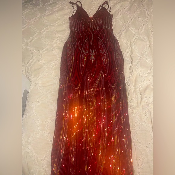 Sequin Maxi Dress—wine - Picture 1 of 3